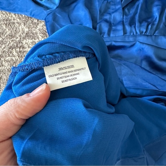 NWT Hello Molly Just Flawless Satiny Mini Dress Blue - Picture 9 of 11